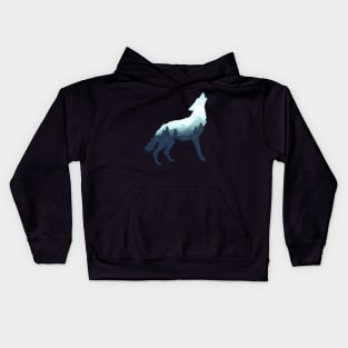 Dramabite Wolf Double Exposure Surreal Wildlife Animal Wolves Kids Hoodie